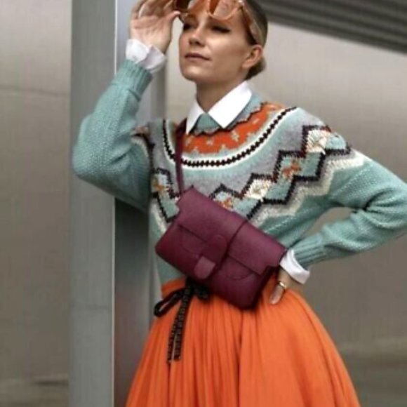 J Crew Zigzag Fair Isle Sweater Women S Alpaca Wool Crew neck‎ Pullover Au219 - Picture 9 of 10